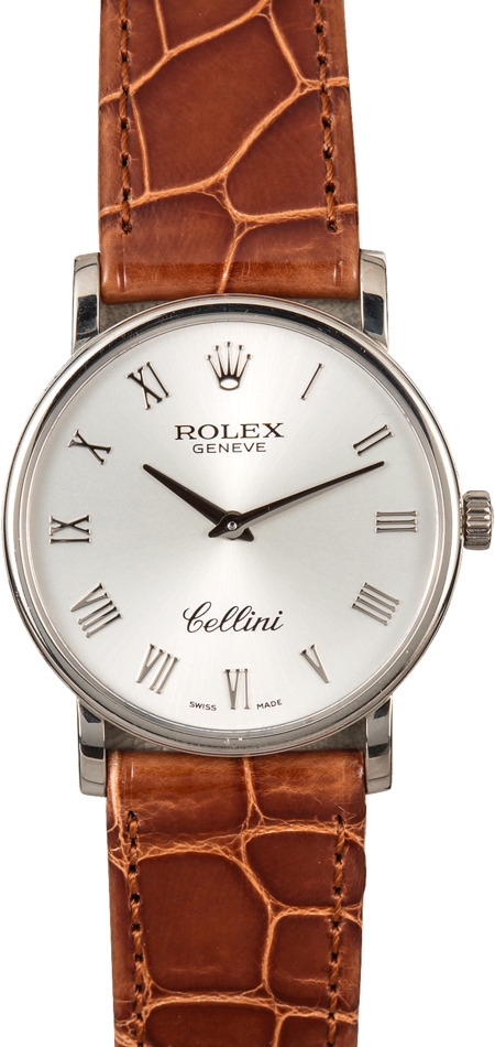 Pre-Owned Rolex Cellini 5115 Silver Roman Dial