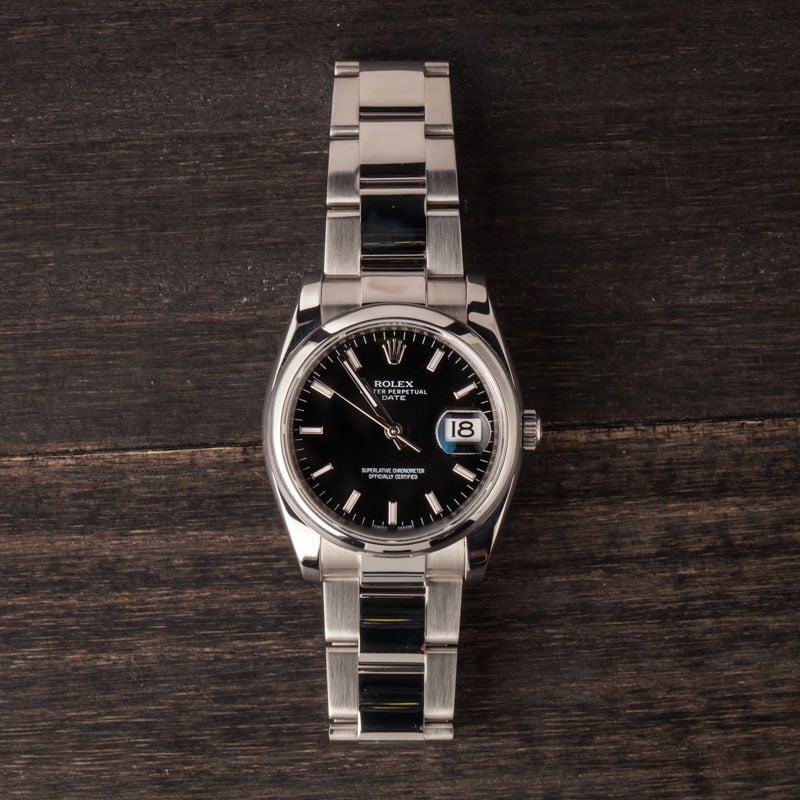 Rolex Date 115200 Black Dial