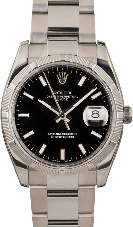 Men's Rolex Date 115210 Black Dial