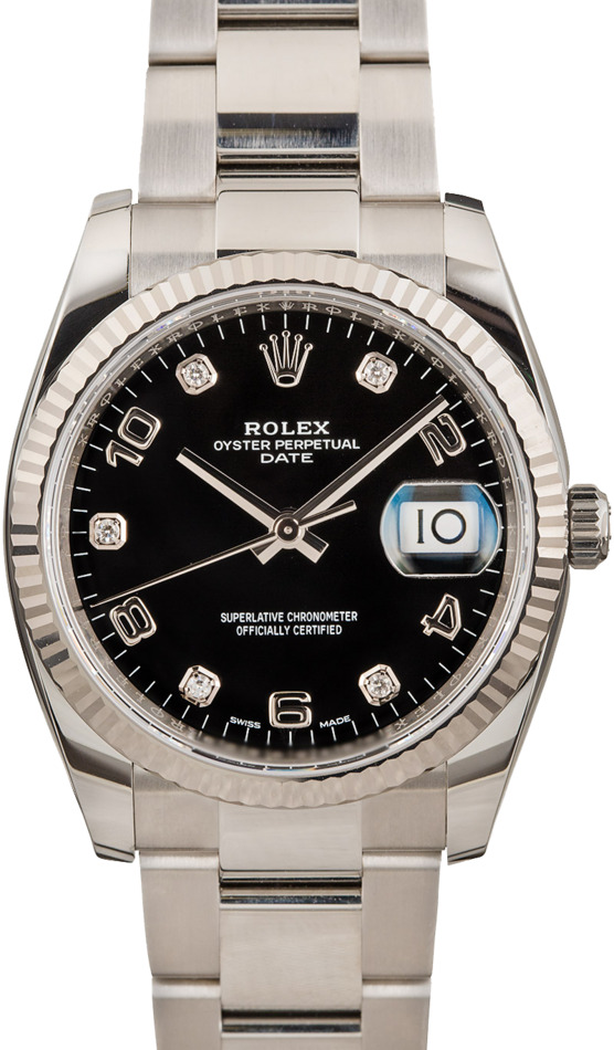 Rolex Date 115234 Black Diamond Dial
