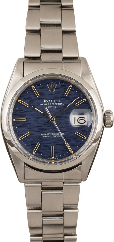 Pre Owned Rolex Oyster Perpetual Date 1500 Blue Dial