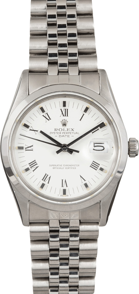 Pre Owned Rolex Date 15000 White Dial