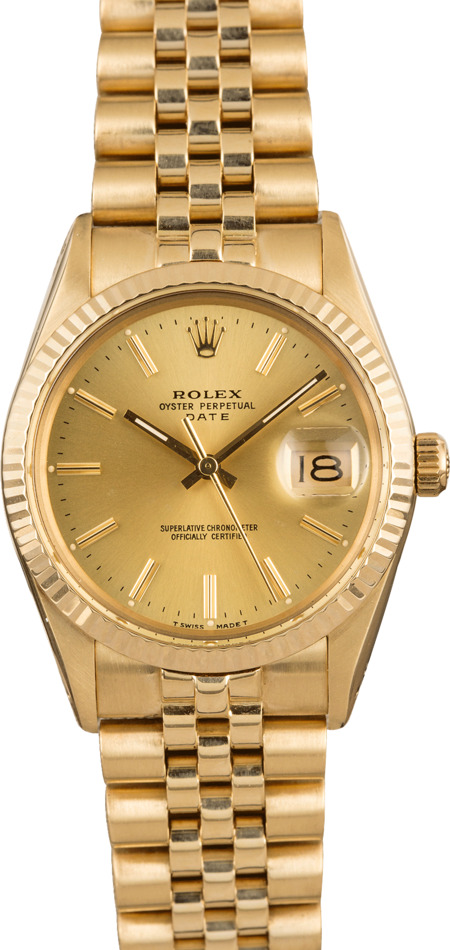 Pre-Owned Rolex Date 15007 Champagne Dial
