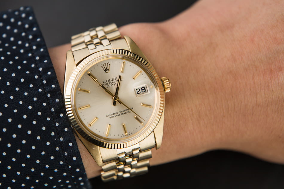 Rolex Date 1503 Yellow Gold Oval Link Band