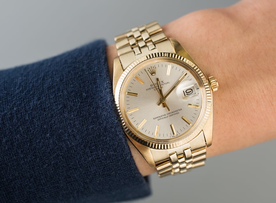 Rolex Date 1503 Yellow Gold Oval Link Bracelet