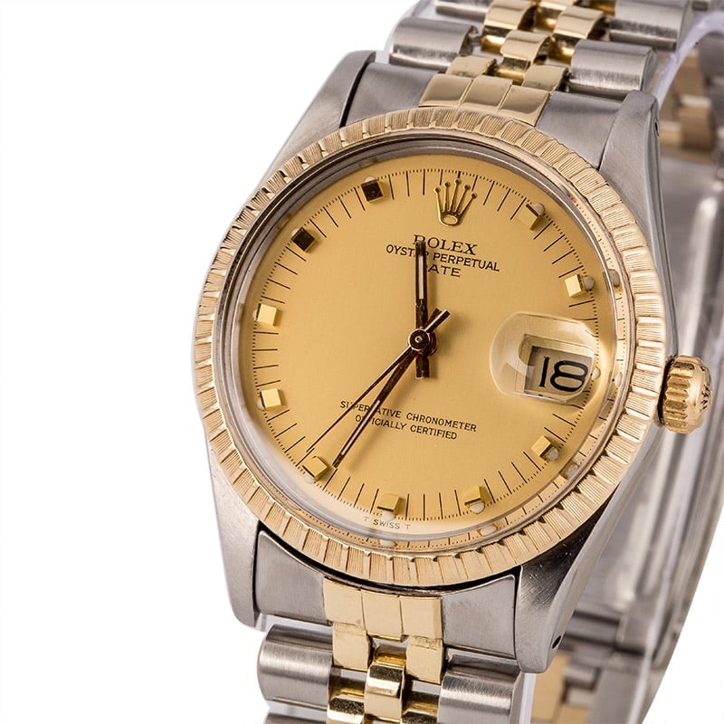 Pre-Owned Rolex Date 15053 Champagne Dial