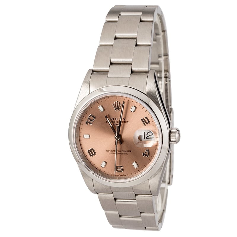Pre-Owned Rolex Date 15200 Salmon Dial