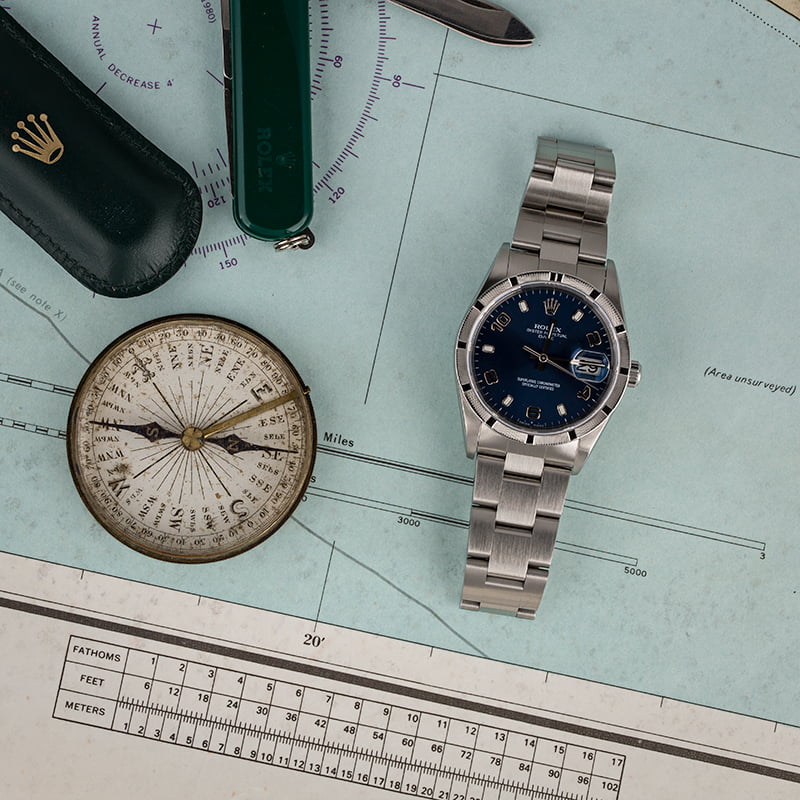 PreOwned Rolex Date 15210 Blue Dial
