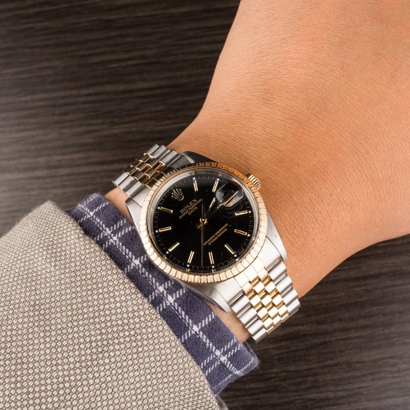 Pre-Owned Rolex Date 15223 Black Dial