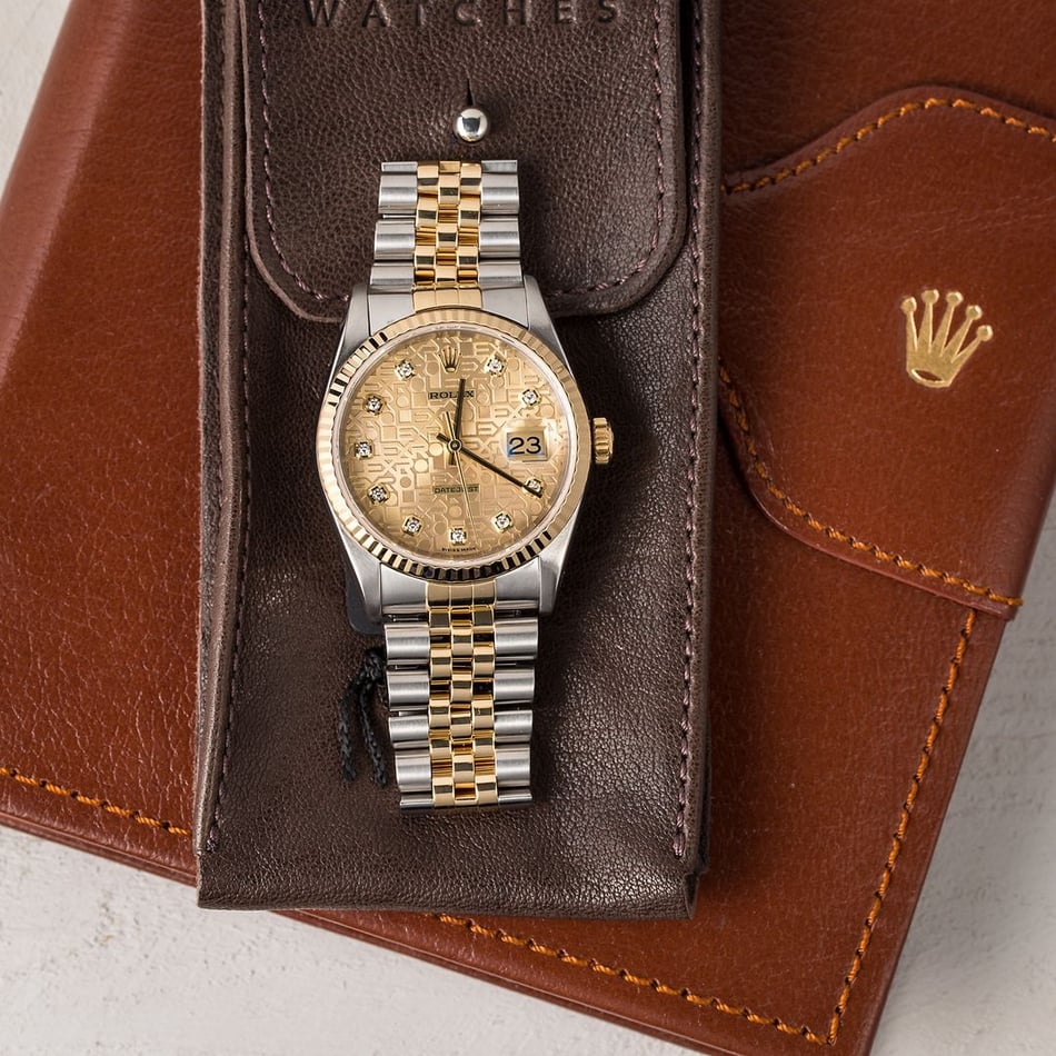 Rolex DateJust 16233 Champagne Jubilee Diamond Dial