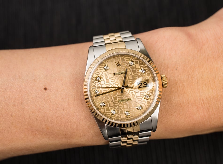 Rolex DateJust 16233 Champagne Jubilee Diamond Dial