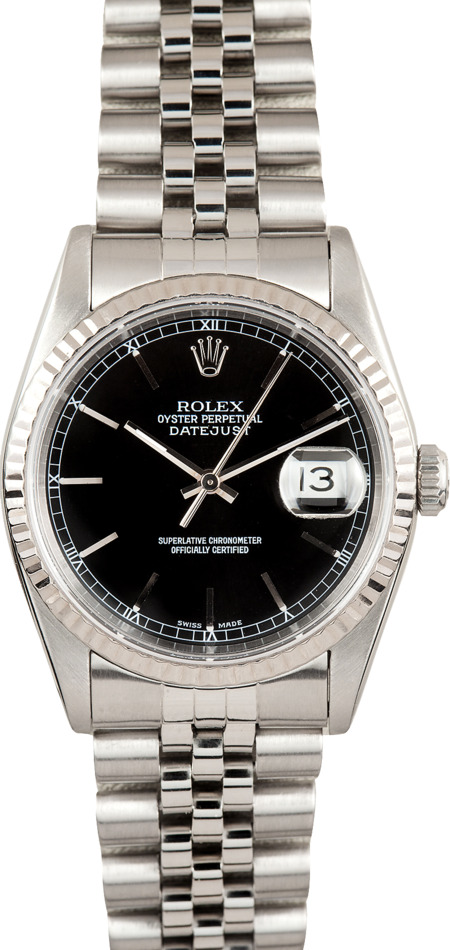 Rolex DateJust Stainless 18k White Gold 16234