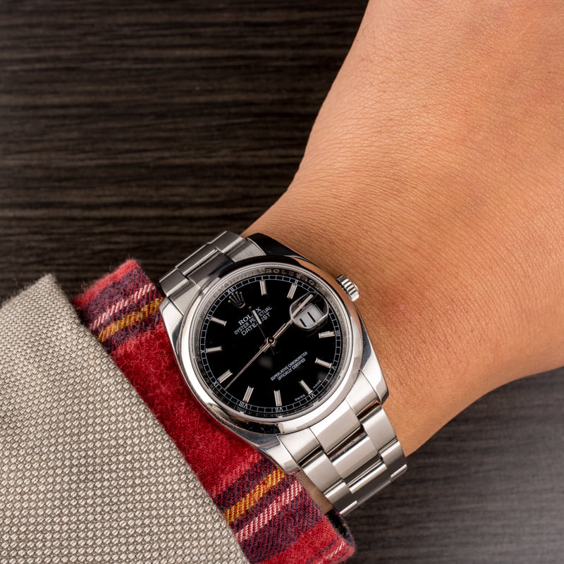 Used Rolex Datejust 116200 Black Luminous Dial