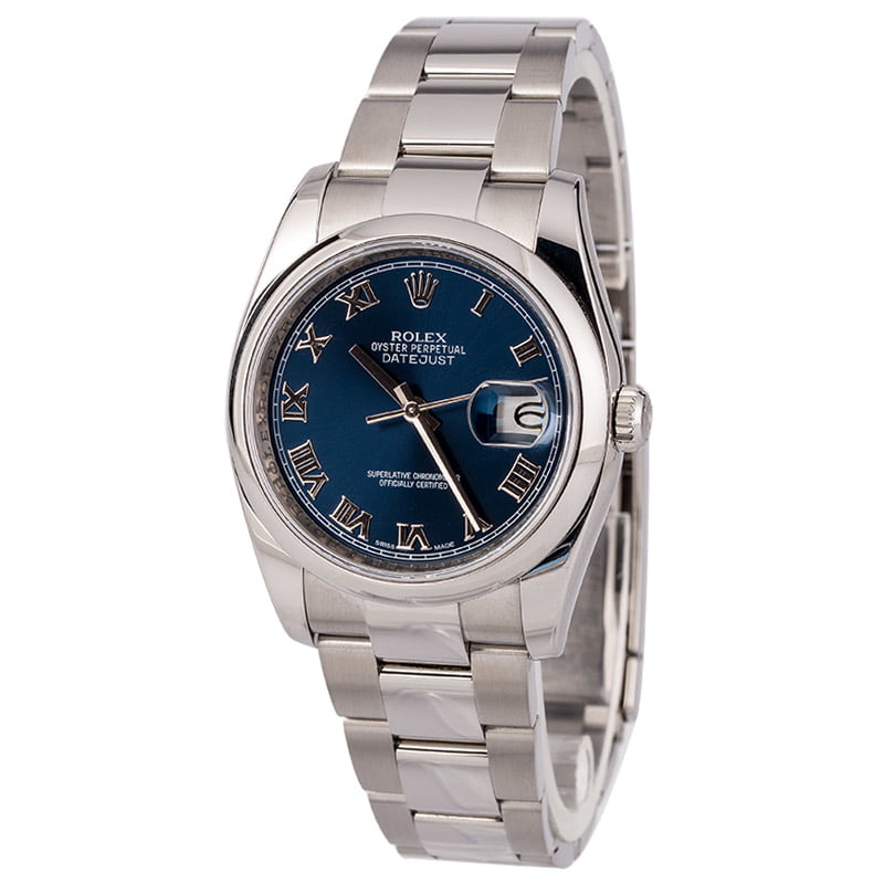 Pre-Owned Rolex Datejust 116200 Blue Roman