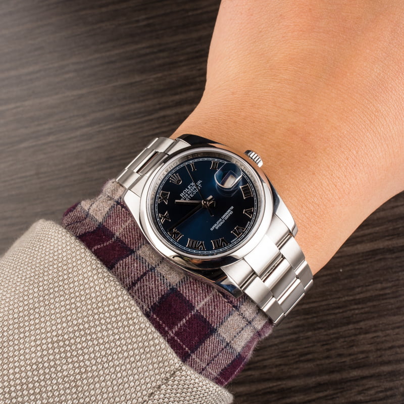 Pre-Owned Rolex Datejust 116200 Blue Roman