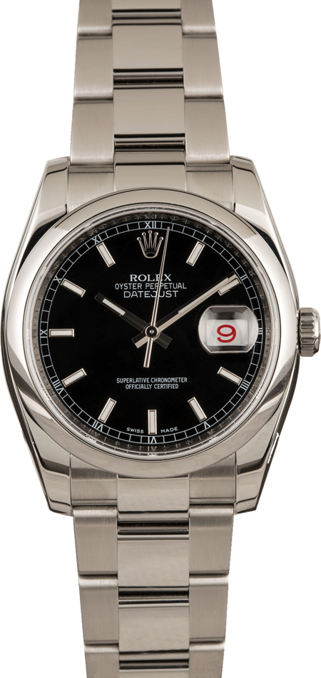 Pre-Owned Rolex Datejust 116200 Black Dial