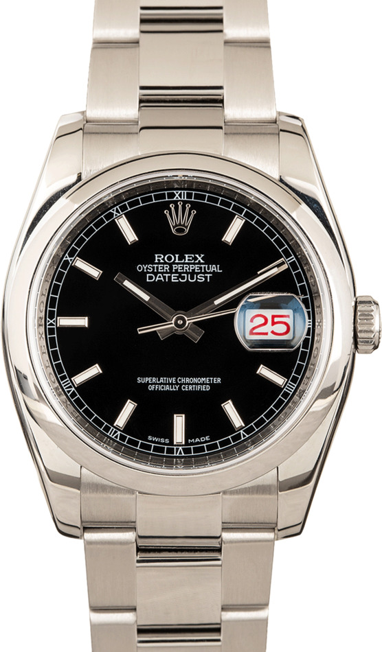 Pre-Owned 36MM Rolex Datejust 116200 Black Dial