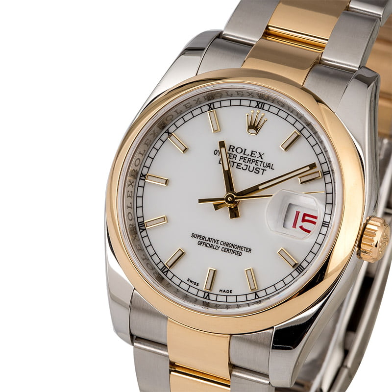 Rolex Datejust 116203 Two Tone with White Dial