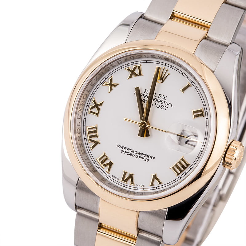 Pre Owned Rolex Datejust 116203 White Roman Dial