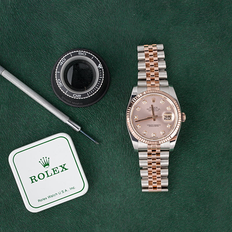 Rolex Diamond Datejust 116231 Two Tone Everose Jubilee