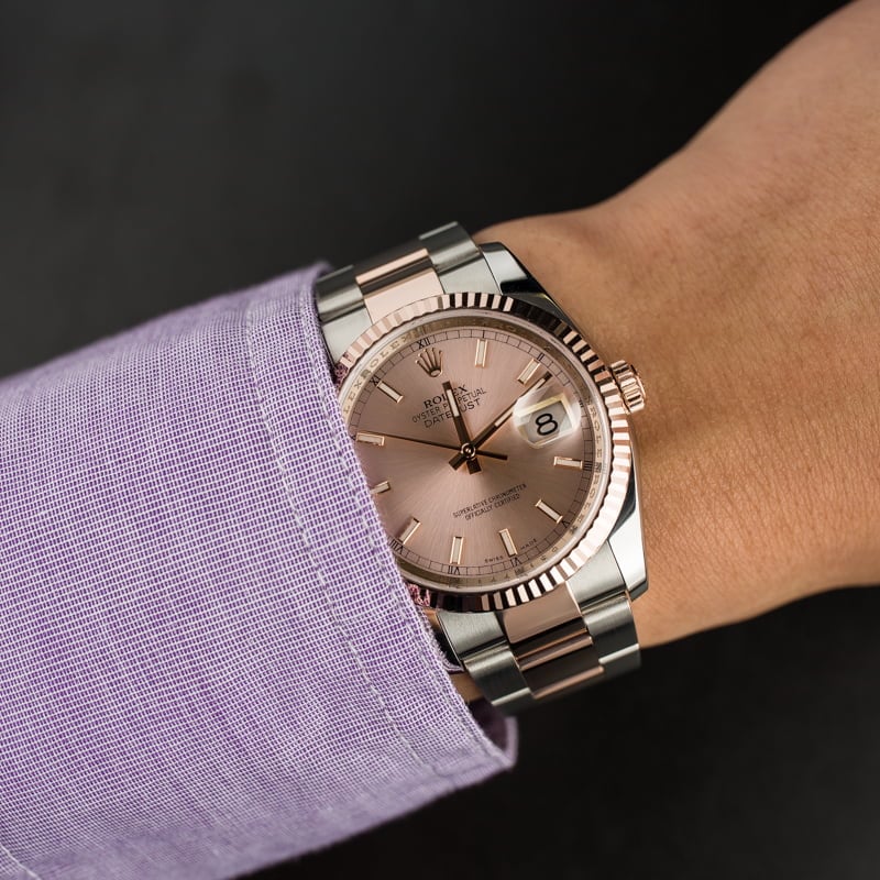 Rolex Datejust 116231 Two Tone Everose Oyster Bracelet