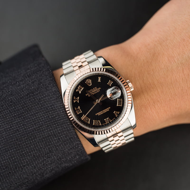 Rolex Datejust 116231 Black Sunburst Dial