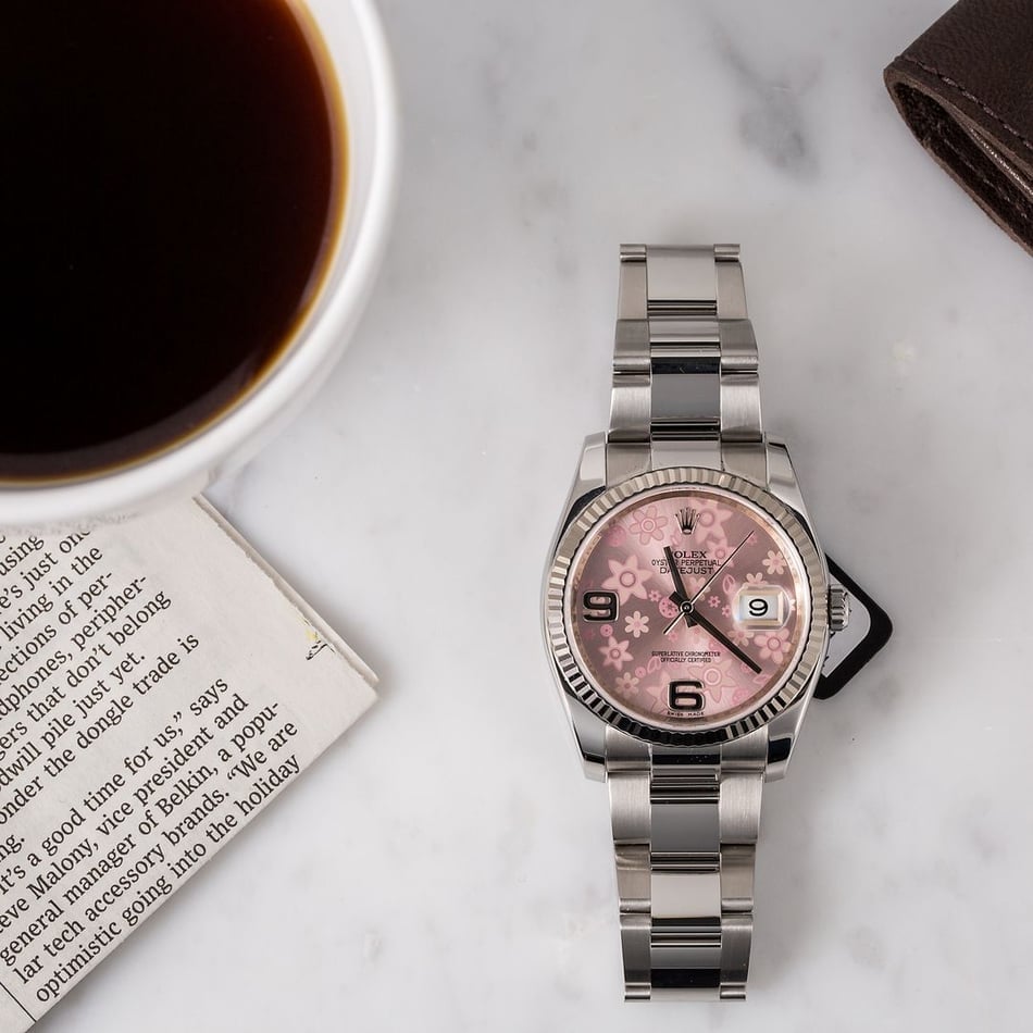 Rolex Datejust 116234 Pink Floral Motif Dial