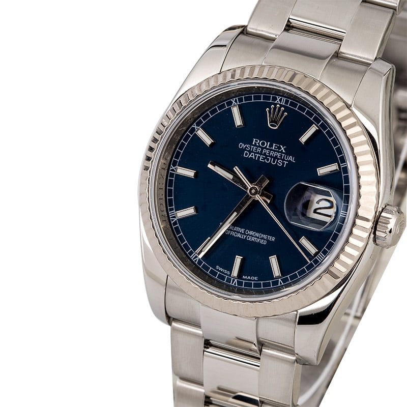 Rolex Datejust 116234 Blue Dial with Steel Oyster