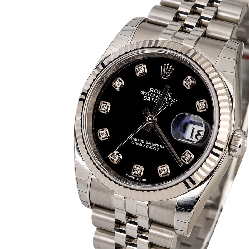 Rolex Datejust 116234 Black Dial with Diamonds