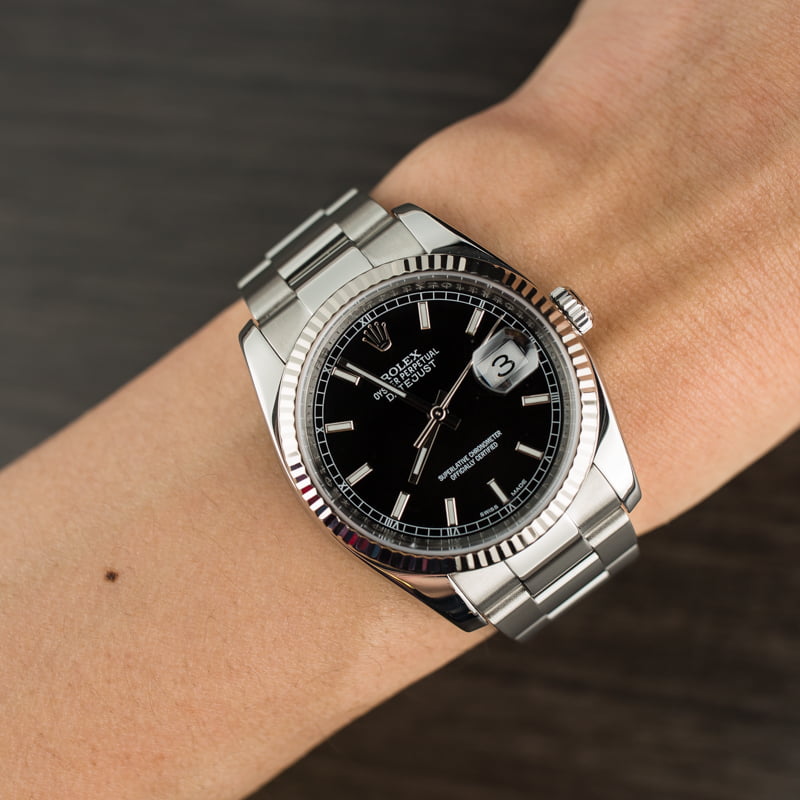 Used Rolex Datejust 116234 Black Dial Steel Oyster