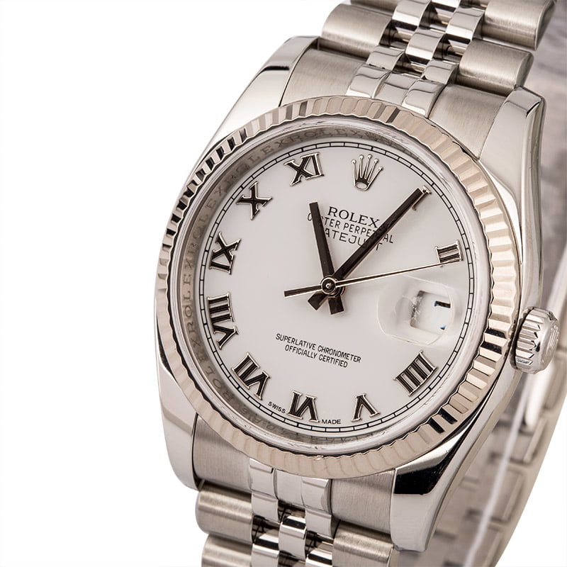 Used Rolex Datejust 116234 White Dial Steel Jubilee
