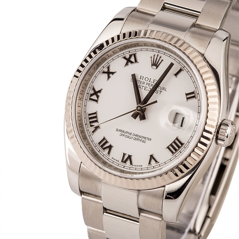 Used Rolex Datejust 116234 White Roman Dial