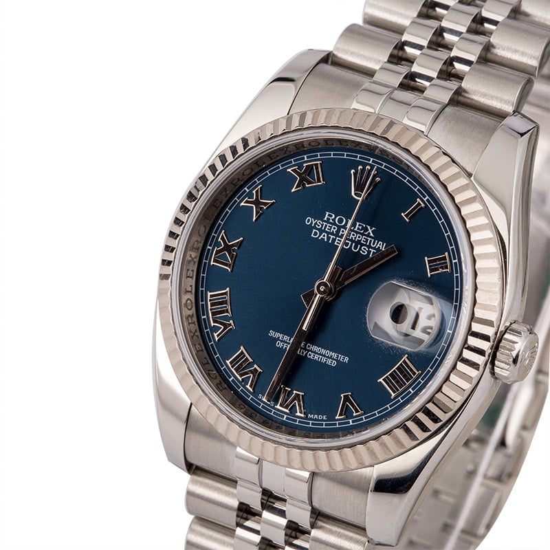 Used Rolex Datejust 116234 Blue Roman Dial