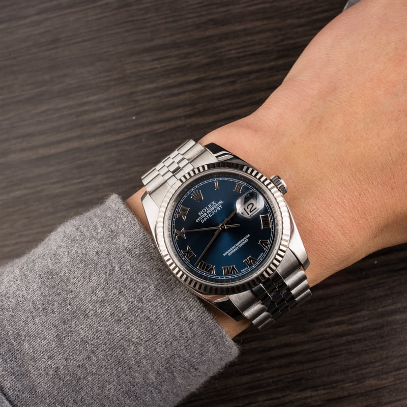 Used Rolex Datejust 116234 Blue Roman Dial