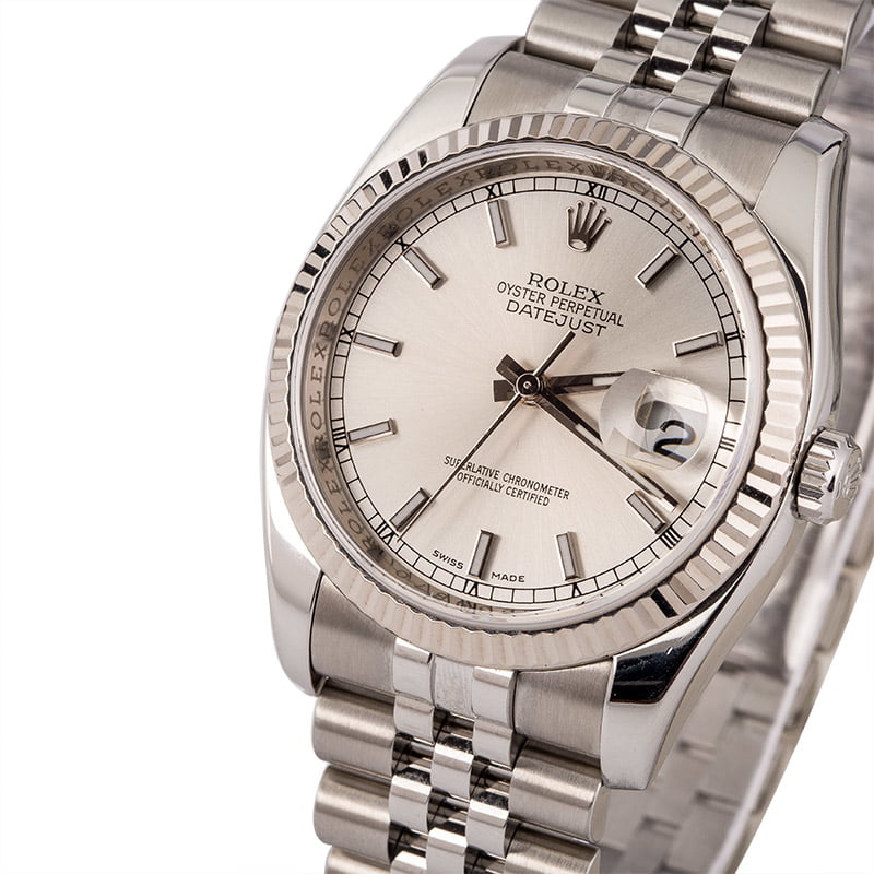 Pre-Owned Rolex Datejust 116234 Silver Luminescent Dial