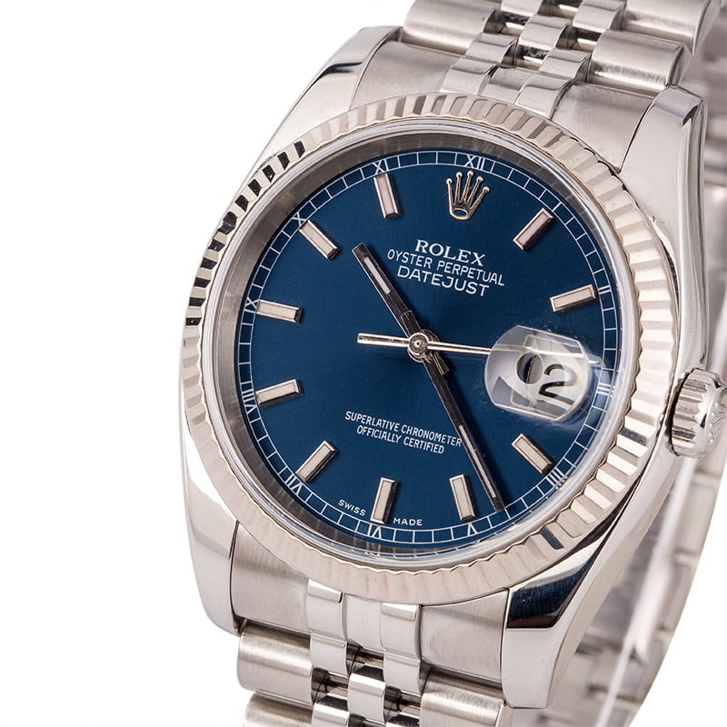 Pre-Owned Rolex Datejust 116234 Blue Index Dial