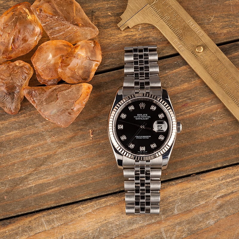 Pre-Owned Rolex Datejust 116234 Black Diamond Dial