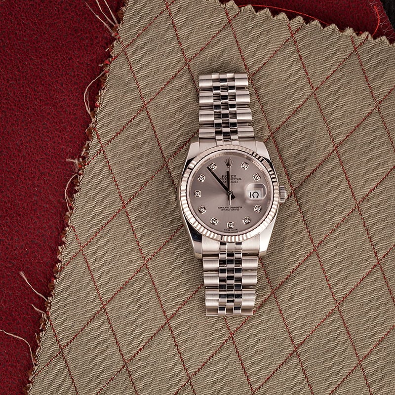 Pre-Owned Rolex Datejust 116234 Rhodium Diamond Dial