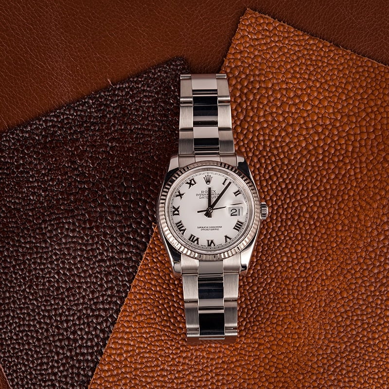 Pre-Owned Rolex Datejust 116234 White Roman Dial