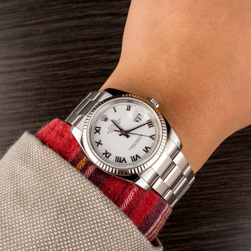 Pre-Owned Rolex Datejust 116234 White Roman Dial