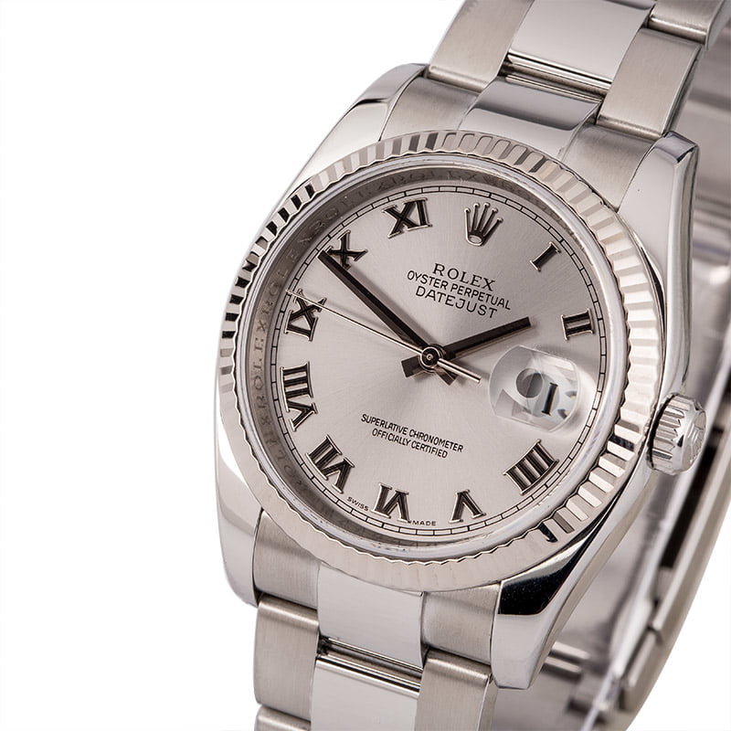 Pre-Owned Rolex Datejust 116234 Silver Roman Dial