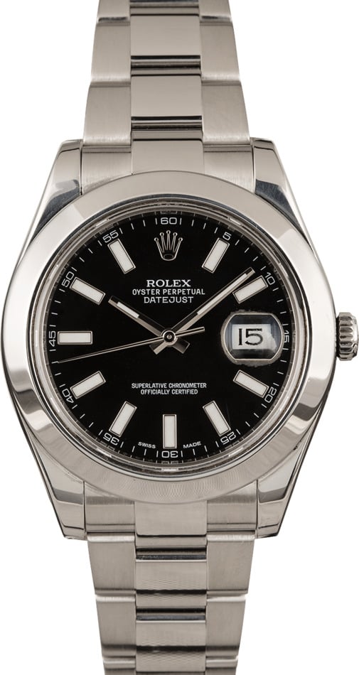 Pre Owned Rolex Datejust 116300 Black Dial 41MM
