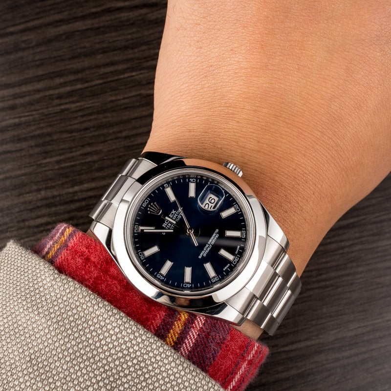 Pre-Owned Rolex Datejust 116300 Blue Dial