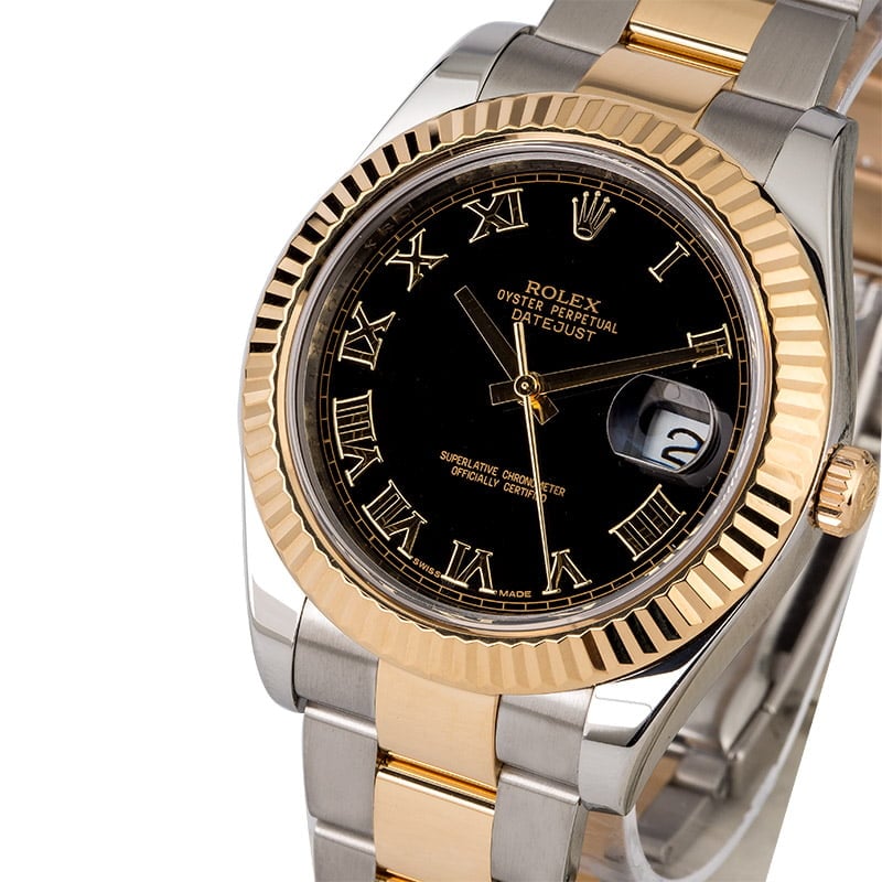 PreOwned Rolex Datejust 116333 Black Roman Dial