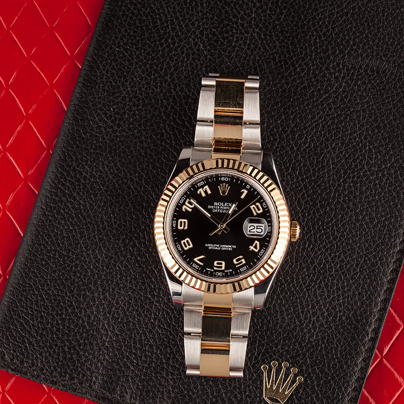 Pre Owned Rolex Datejust 116333 Black Arabic Dial