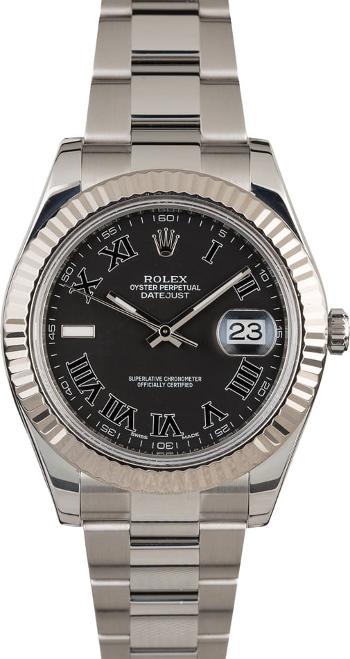 Rolex Datejust II Ref 116334 Matte Black Roman Dial