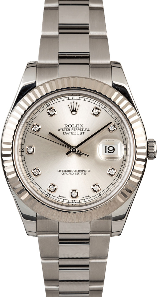 Used Rolex Datejust 116334 Silver Diamond Dial