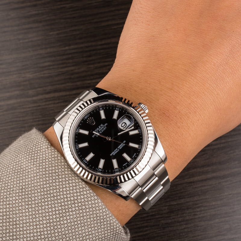 Used Rolex Datejust II Ref 116334 Black Luminous Dial T