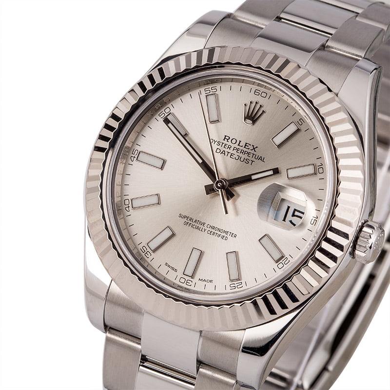 Used Rolex Datejust II Ref 116334 Silver Luminous Dial