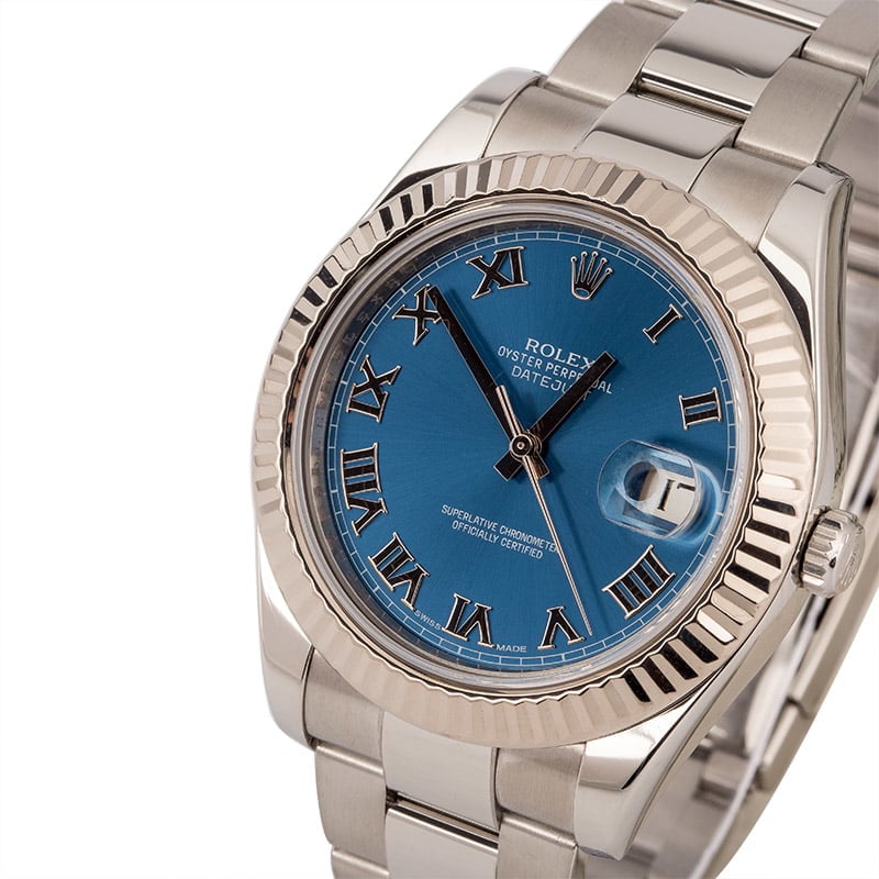 Pre Owned Rolex Datejust 116334 Blue Roman Dial
